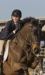 Hillary West earned her point in Equitation over Fences scoring a 168.