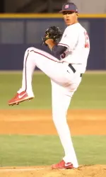 Sophomore righty Derick Velazquez earned his second victory of the season with strong start on Friday night.