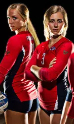 Seniors Holly Franks and Megan Callahan anchor the super-deep right side position for the 'Dogs in 2013.