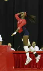 Zana Bowens recorded a career-high 21 kills in the 'Dogs win over Rice on Friday night.