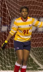 Alyssa Wilson recorded eight saves against No. 23 Santa Clara on Saturday night.