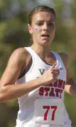 Sophomore Annemarie Schwanz finished ninth overall at the Stanford Invitational.