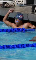 Junior Kelly Simmons opened her 2014-15 campaign with a solid swim in the 500 Free.