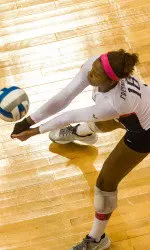 Junior Zana Bowens sported her 14th, double-double of her career, with 11 kills and 12 digs