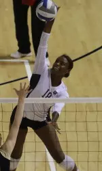 Junior Zana Bowens had 10 kills and 15 digs against the Falcons