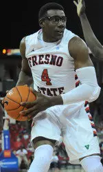 Karachi Edo's defense helped Fresno State contain Evansville's post presence, but the Bulldogs couldn't surge past the Purple Aces in the Gulf Coast Showcase quarterfinals.