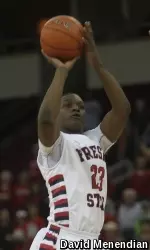 Marvelle Harris finished 9 of 11 from the field.