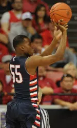 Fresno State's Allen Huddleston hit a half-court buzzer-beater on Opening Night to shoot the Bulldogs to a win at UC Irvine. 10 lucky Bulldog fans can win 2014 football season tickets if they hit a half-court shot on Wednesday night.