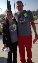 Marcy Levatino and Troy Sweeney at the SAAC Blood Drive in December.