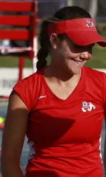 Junior Anne Susdorf won her eighth-straight singles match on Sunday afternoon over the Wolf Pack.