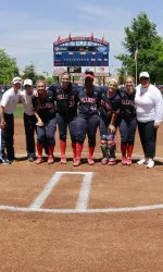 Sunday's home finale featured a pre-game ceremony where head coach Trisha Ford and assistant coaches Sara Pickering and Carly Wynn honored Fresno State's senior class of Brooke Ortiz, Stesha Brazil, Vonnie Martin, Kim Fisher and Kapri Angotti.