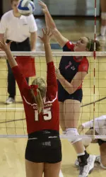 Freshman outside hitter Carly Scarbrough ended with 12 kills, three digs and two blocks in her collegiate debut.