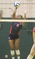 The 'Dogs jumped out to a 9-0 lead in the fifth set behind junior outside Zana Bowens, who also landed a team season high in kills (19).