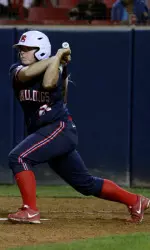 Senior Michelle Solomon recorded four of the 'Dogs nine runs on Sunday.