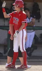 Brenna Moss led the team with 8 hits in 14 at-bats over the weekend.