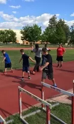 The Bulldog track team hosted a two-hour clinic for Pine Ridge Elemetary Wednesday