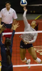 Aleisha Coates led the team offensively setting a new personal game-high of 15 kills against Central Michigan.