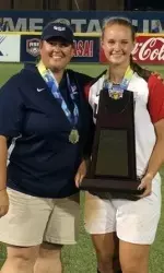 Ford with winning pitcher, Kelly Barnhill