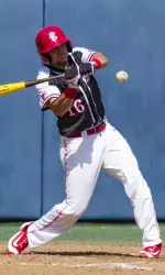 Jesse Medrano tied his career-high with four RBIs and extended his hitting streak to nine games in Tuesday's 10-5 win over LBSU.