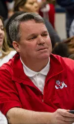 Jim Bartko watches with the men's basketball team during the 2016 NCAA Men's Basketball Selection Show
