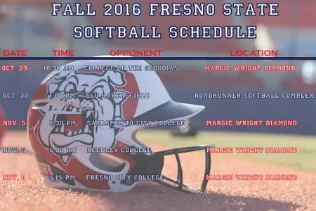 Fall 2016 Softball Schedule