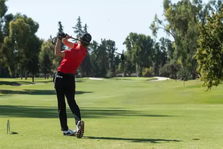 Kevin Huff after hitting a tee shot