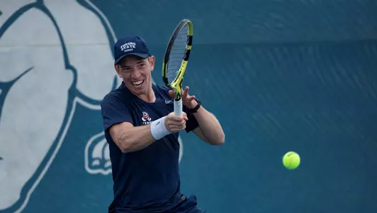 March 1, 2020; Fresno State men's tennis team in the championship match of the Pacific Central Valley Championshi at the Spalding G. Wathen Tennis Center.