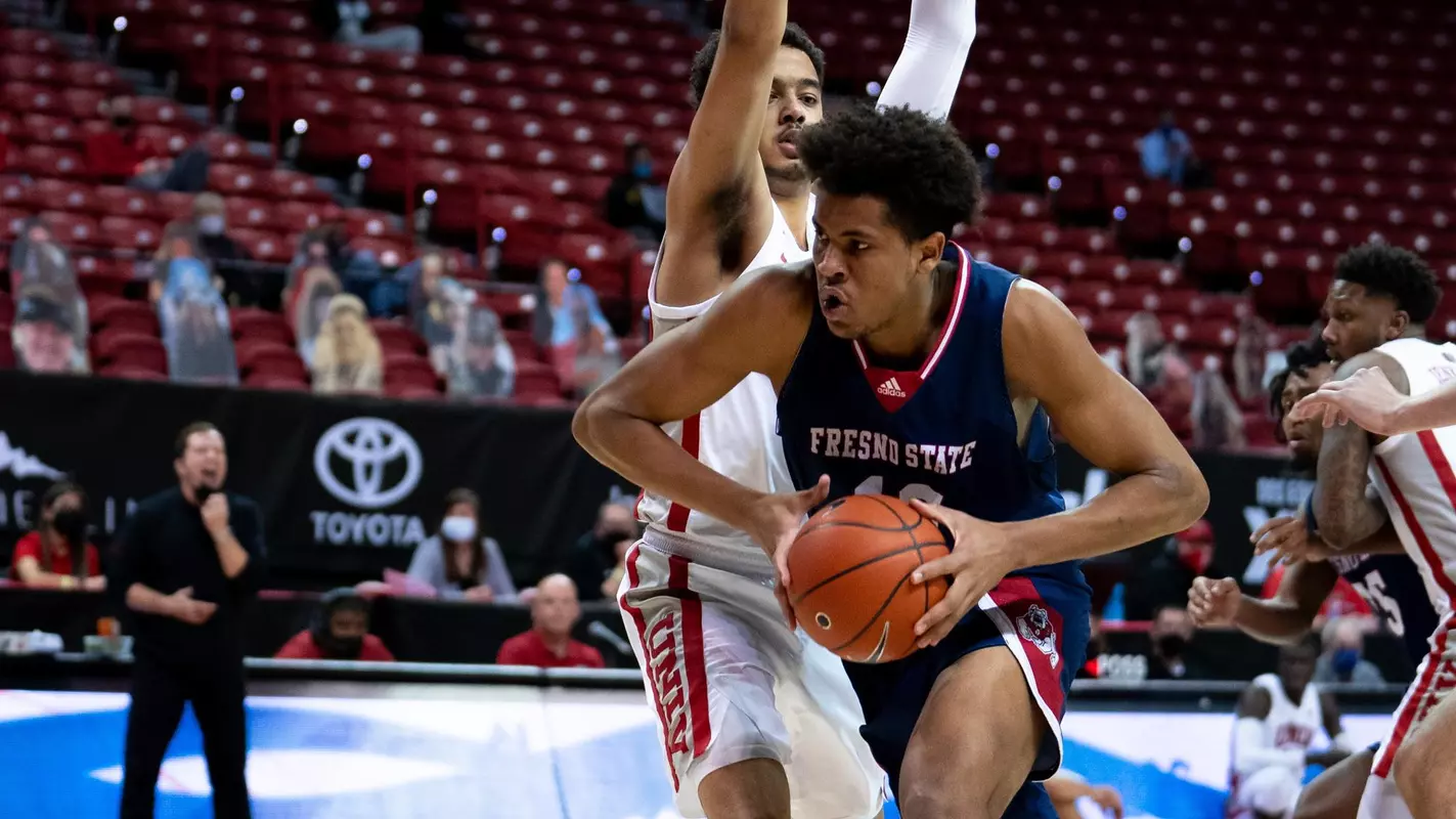 Orlando Robinson, driving to the basket, at UNLV