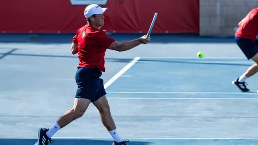 February 12, 2020; Fresno State men's tennis host UC Davis for their season opener at the Spalding G. Wathen Center