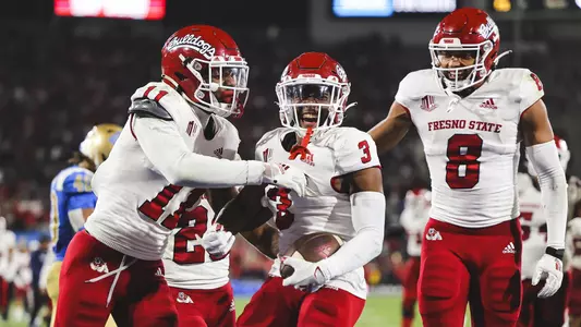 Erik Brooks celebrates his first career touchdown