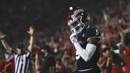 Jalen Cropper celebrates a touchdown against UNLV