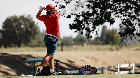 The Fresno State Bulldogs Mens Golf Team competes at the 2022 Nick Watney Invitational at the Kings River Golf Course and Country Club in Kingsburg, CA on September 27, 2022. (Samuel Marshall Photography)