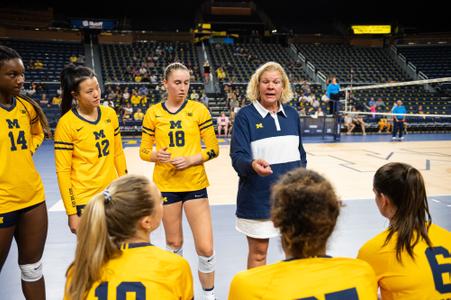 Michigan volleyball Maize beats Blue, three sets to one, at Crisler Center in Ann Arbor, MI on August 20, 2022.
