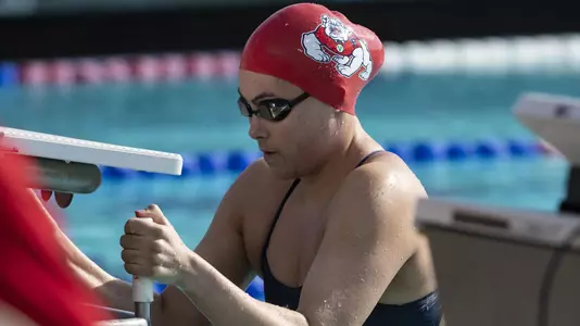 Athena Clayson prior to start of race