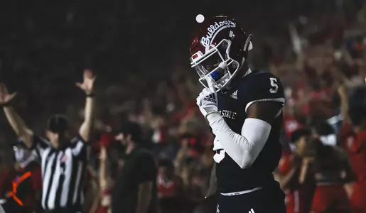 Jalen Cropper celebrates a touchdown against UNLV