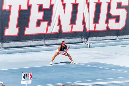 Pang Jittakoat, receiving, Tennis in background, vs. San Diego State