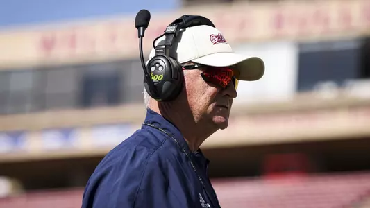 Fresno State football head coach Jeff Tedford analyzes the team during a spring football practice
