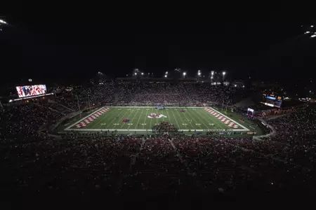 Football, Stadium, Crowd, from press box