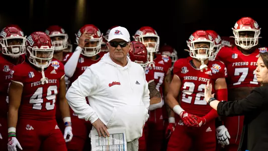 Fresno State Football team waits for game time at SoFi Stadium