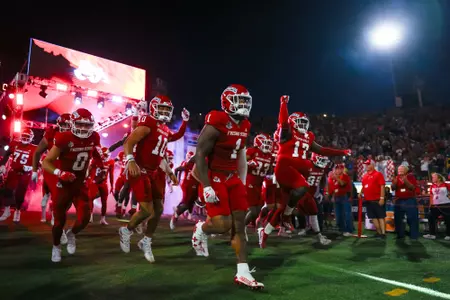 Fresno State football runs out of the tunnel