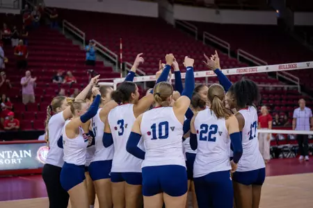 Volleyball team huddle