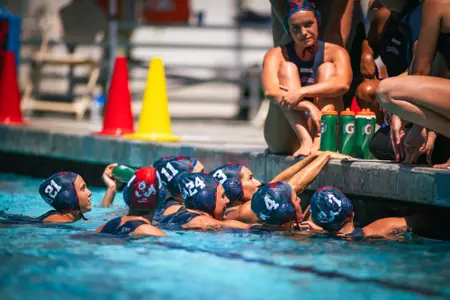 Water Polo team huddle