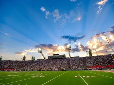 Valley Children's Stadium west side sunset
