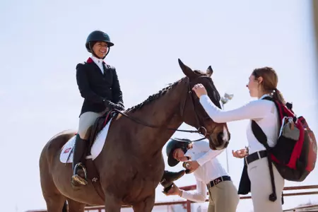 Yasmin Roman prepares for a ride