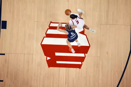 Danae Powell on the court vs NAU