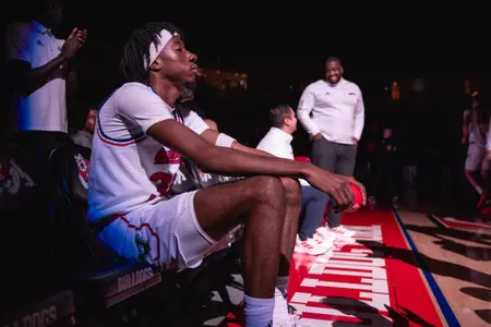DeShawn Gory during starting lineups