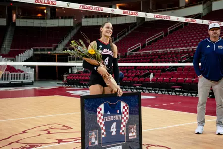 Addison Haluska on senior day