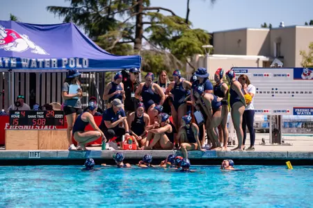 Water Polo team huddle