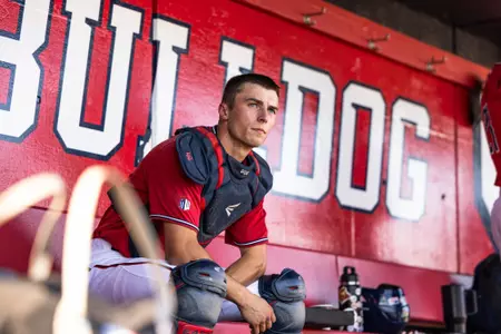 Justin Stransky in dugout