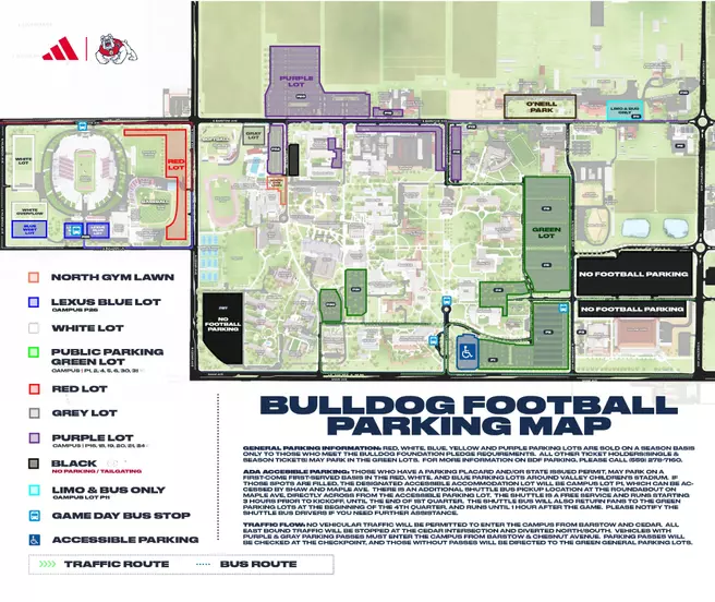 2025 Football Parking Map